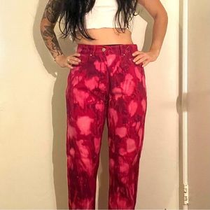 VRG GRL hot pink tie dye denim